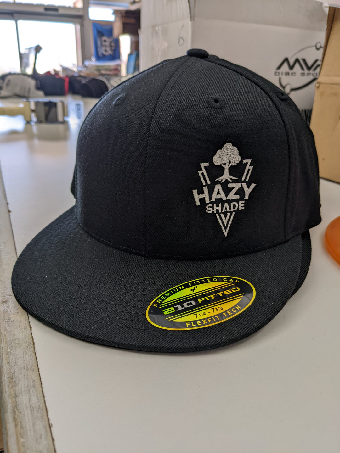 Hazy Shade 210 Fitted Flat Bill Hat Black w/ Triangle Logo