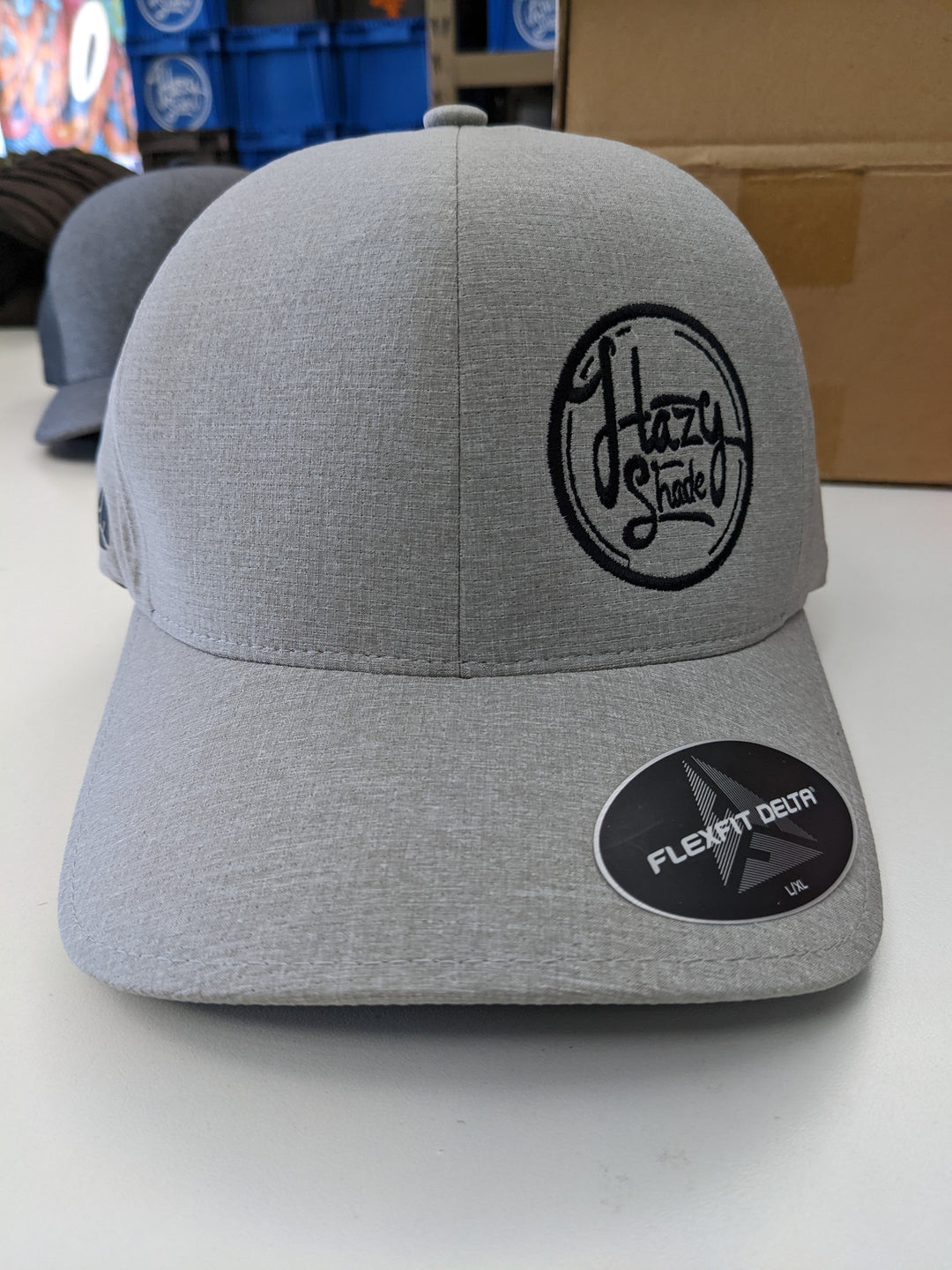 Hazy Shade Flexfit Delta L/XL Hat Black Round Offset