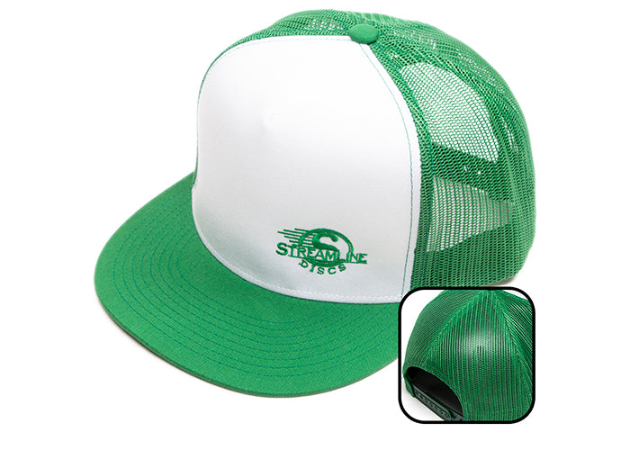 Streamline Logo Snapback Flatbill Trucker Hat (Green)