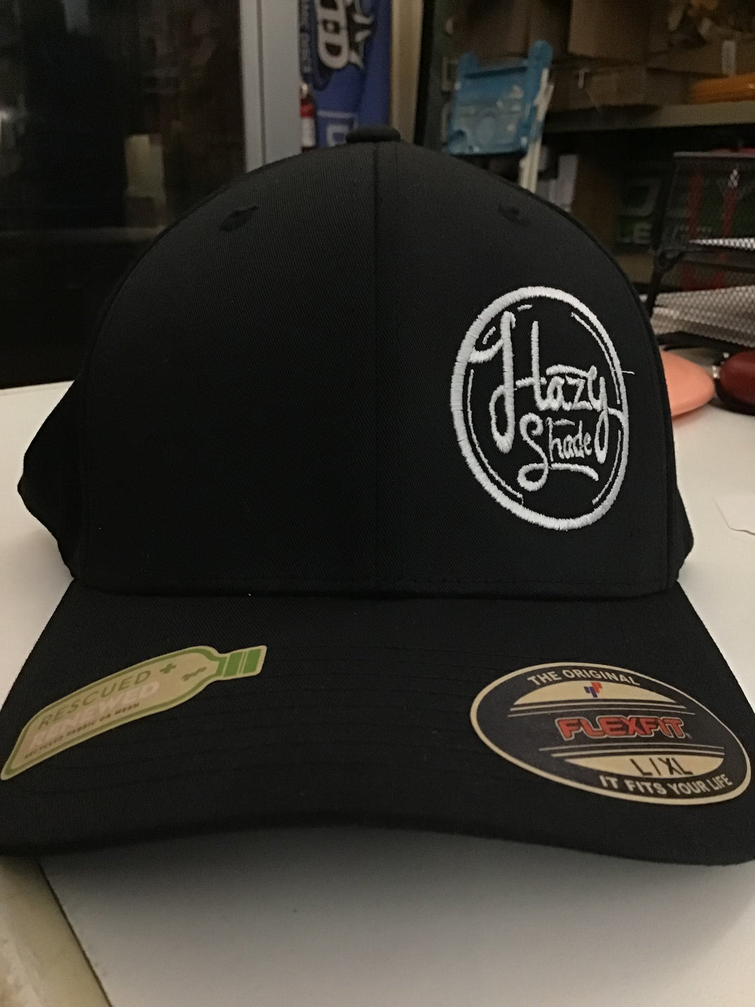 Hazy Shade Flexfit Sustainable Retro Trucker Cap Round Offset Logo