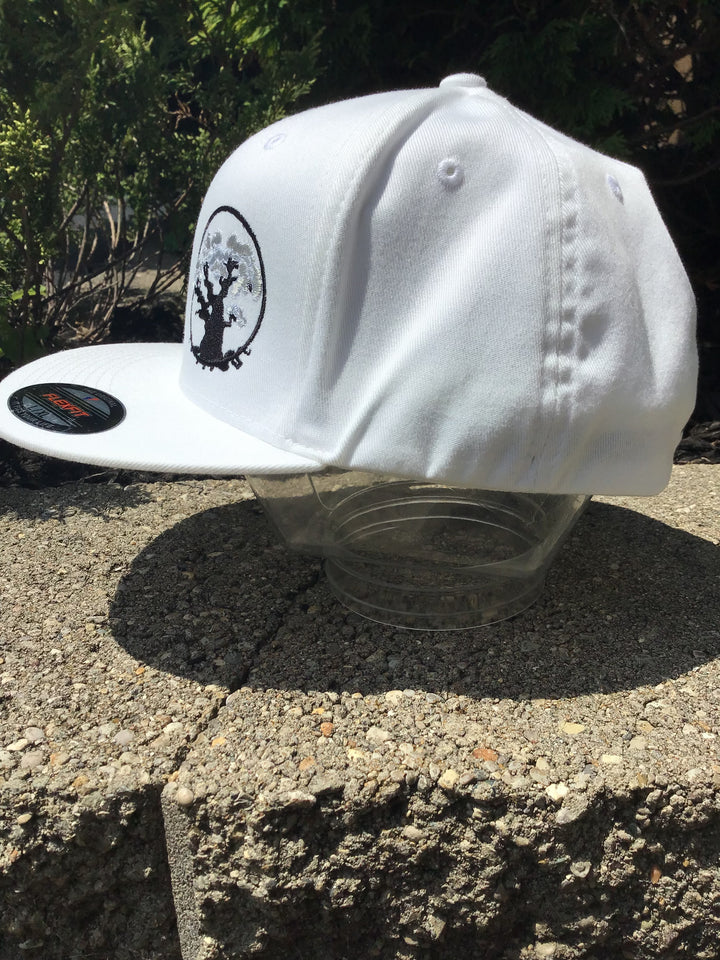 Hazy Shade Puff Tree Flexfit Flatbill White Hat L/XL